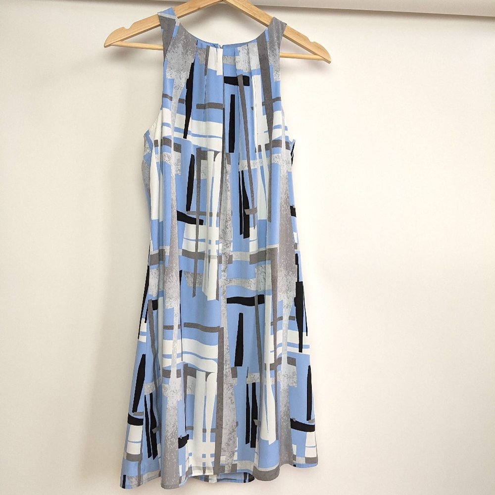 Alfani Geometric Pattern Blue Dress size: 4 - Picture 3 of 7